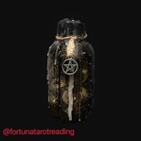 a bottle with a pentagram on it